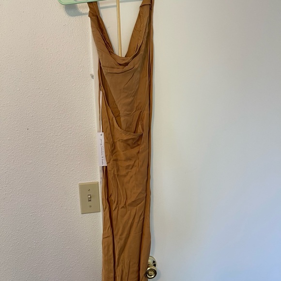 Nwt Young Fabulous & Broke gold Slip Halter Dress - Picture 2 of 3